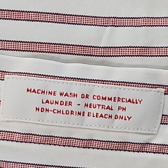 Brooks Brothers 346 Shirt Men's 18 34/35 Red White Stripe Long Sleeve Luxury EUC - Picture 7 of 13